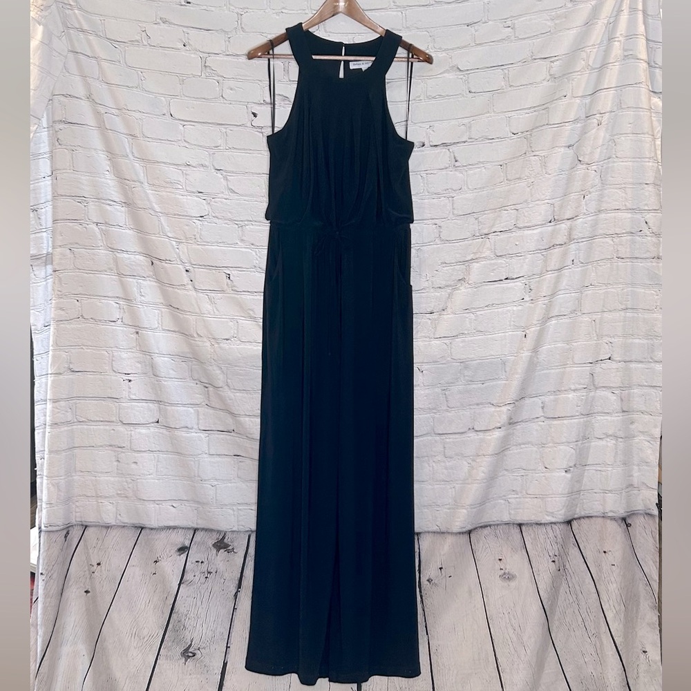 Emma & Michele Navy Blue Halter-Style Long Jumpsuit Size Large